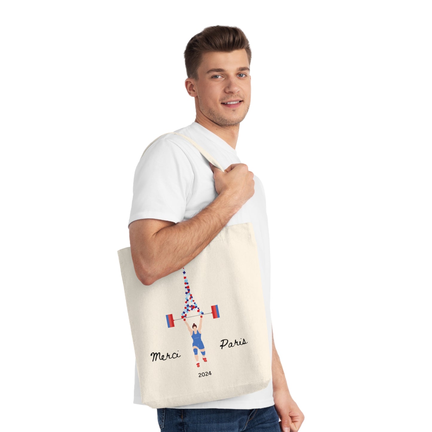 Tote Bag: Woman Weight lift in Paris - 2024