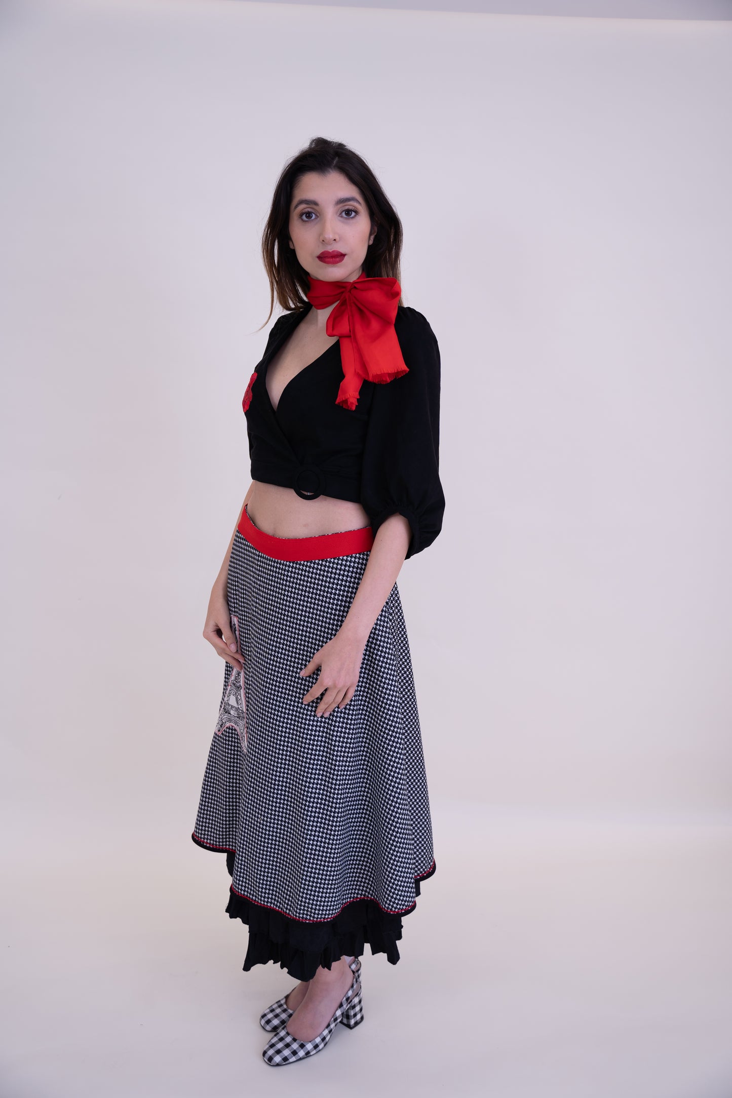 Upcycled Parisian Skirt with Eiffel Tower – Unique Piece