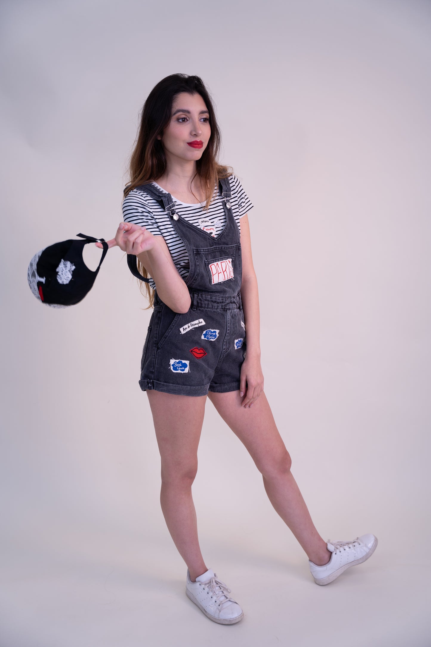 Upcycled Black Denim Salopette Overall