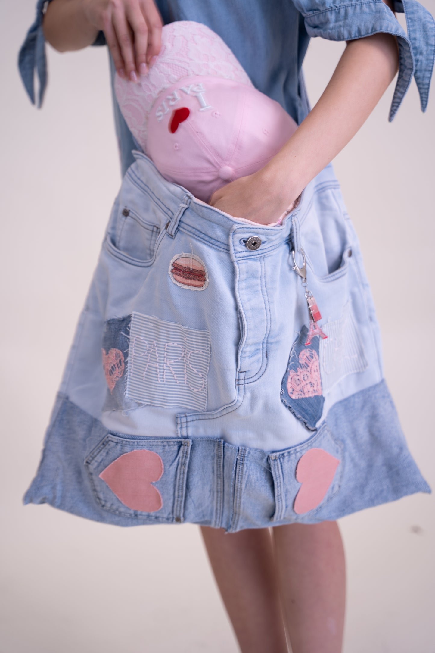 Upcycled Oversize Denim Parisian bag