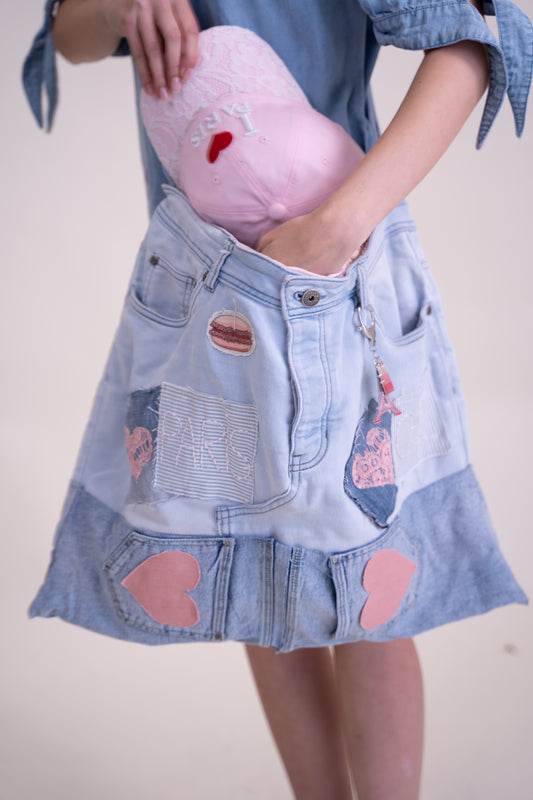 Upcycled Oversize Denim Parisian bag