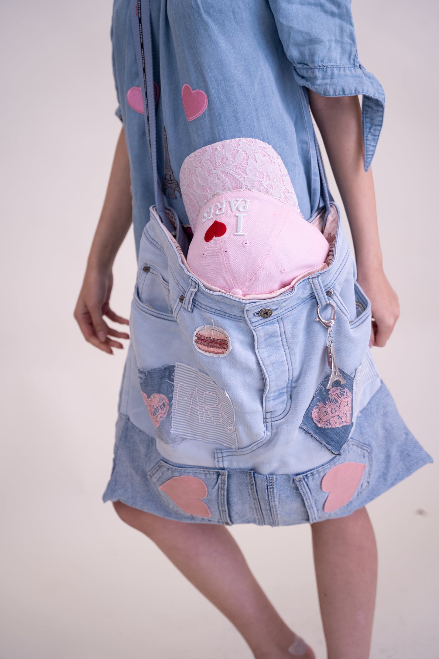 Upcycled Oversize Denim Parisian bag