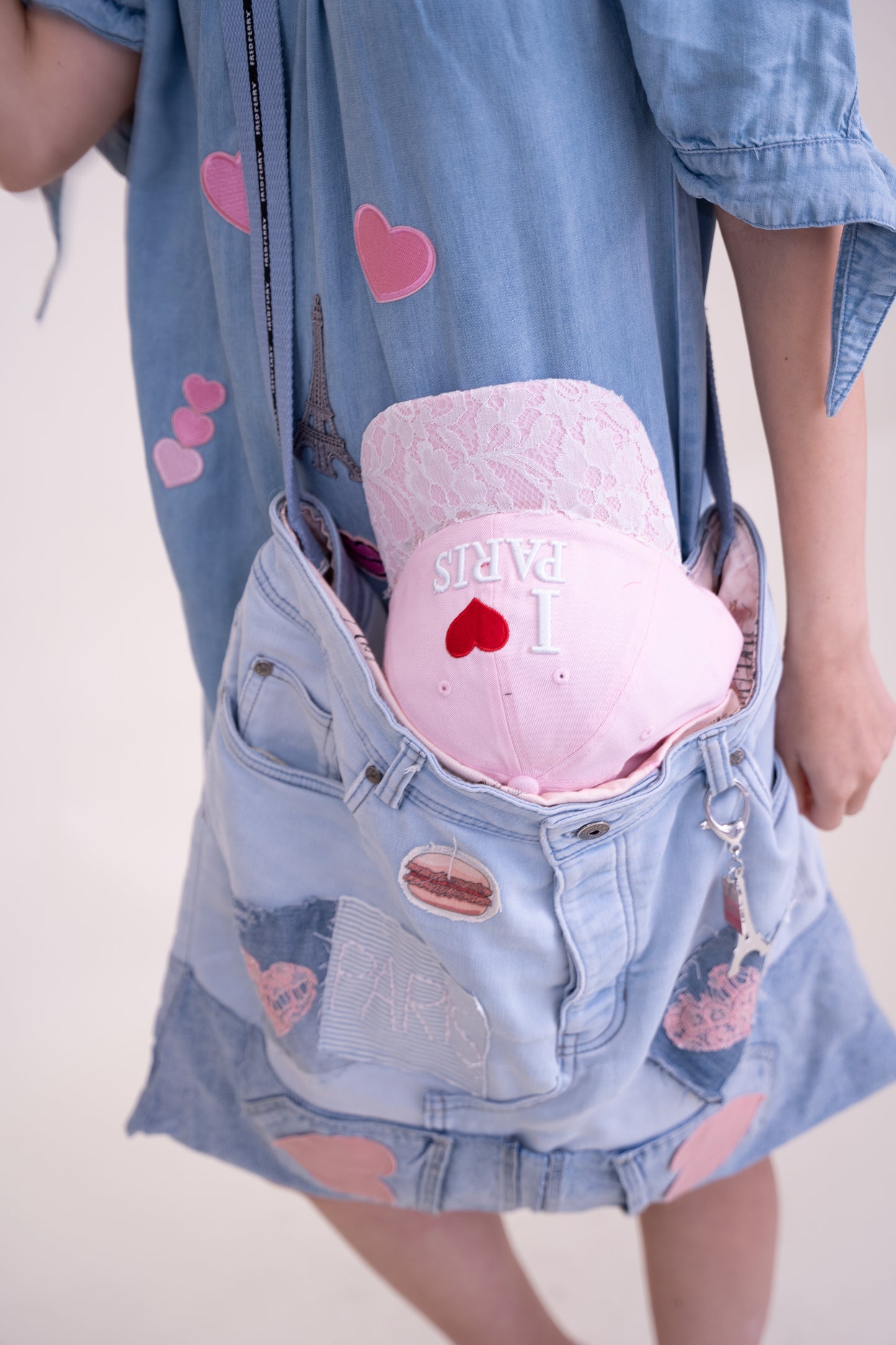 Upcycled Oversize Denim Parisian bag