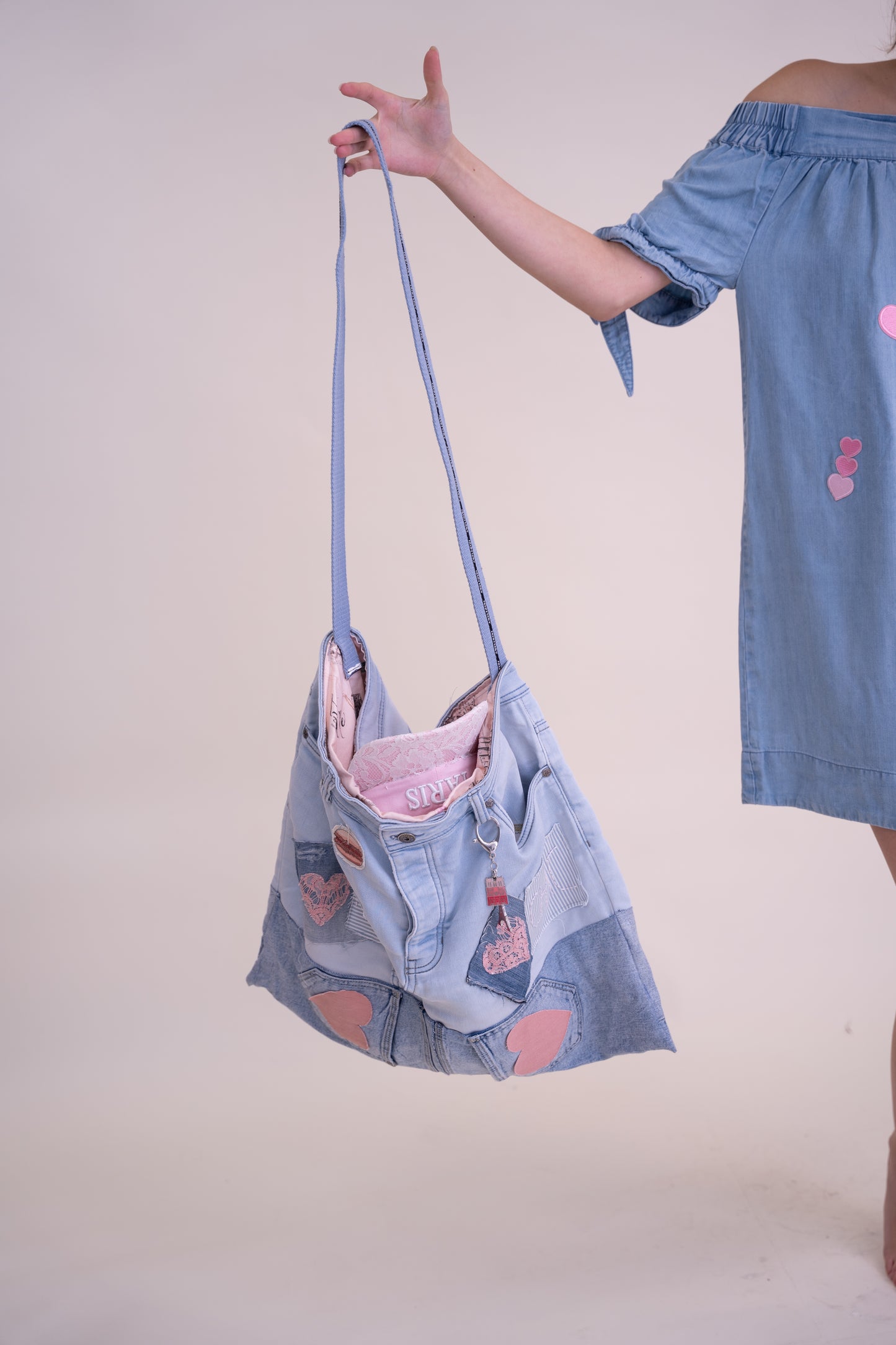 Upcycled Oversize Denim Parisian bag
