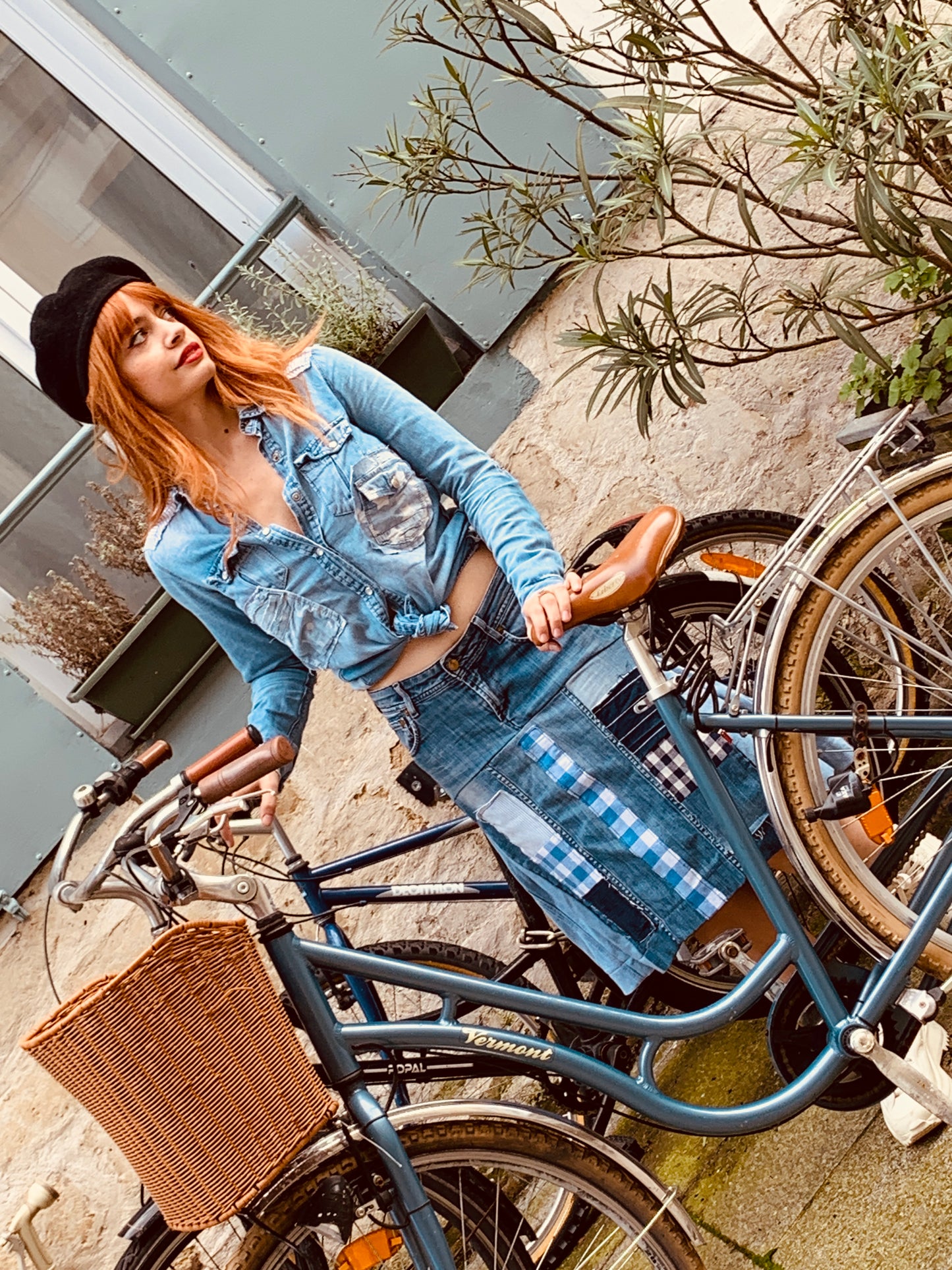 Upcycled Patchwork Denim Skirt – Chic & Sustainable!