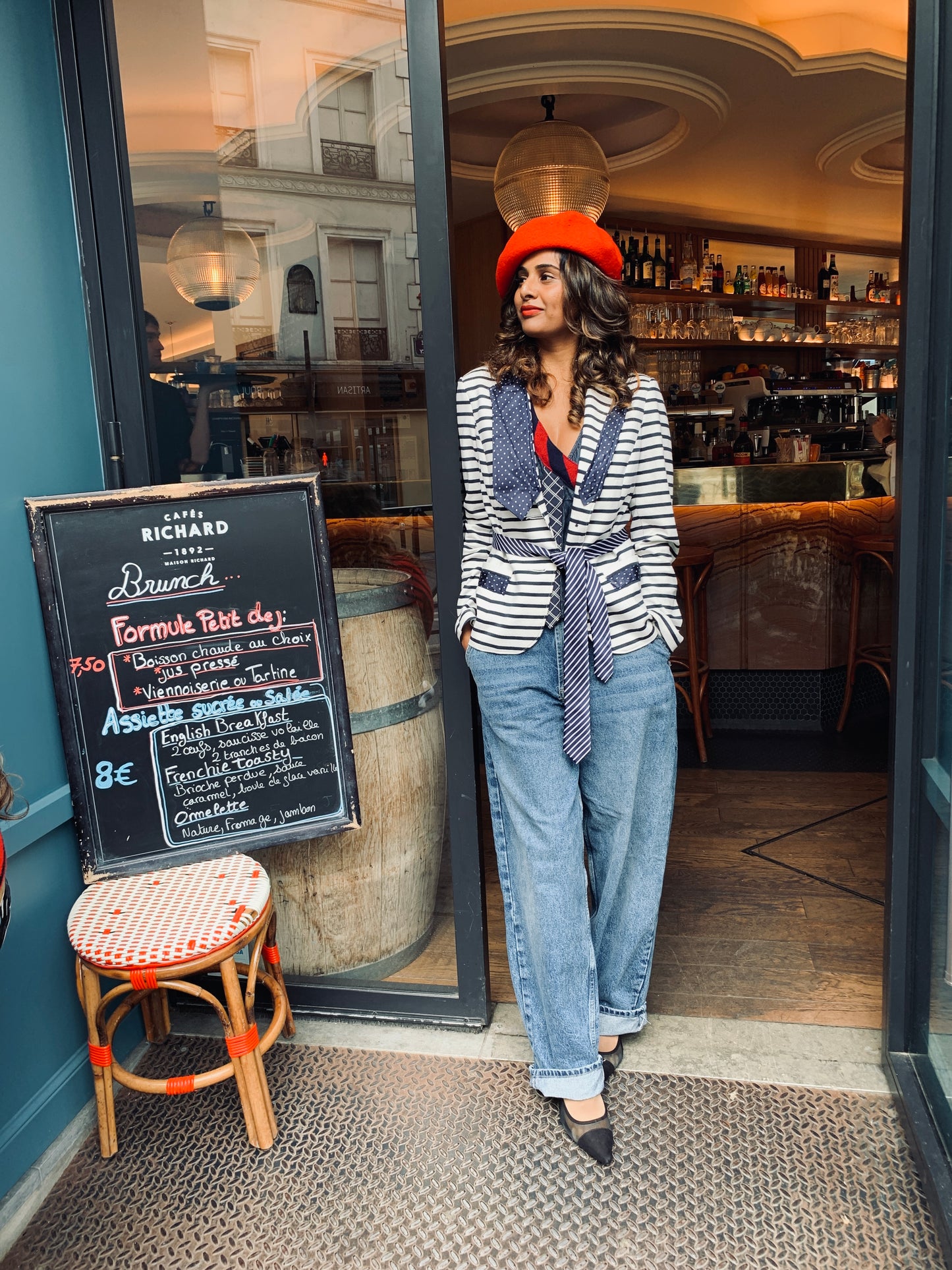 Upcycled White Jacket with Nautical-Inspired French Elegance
