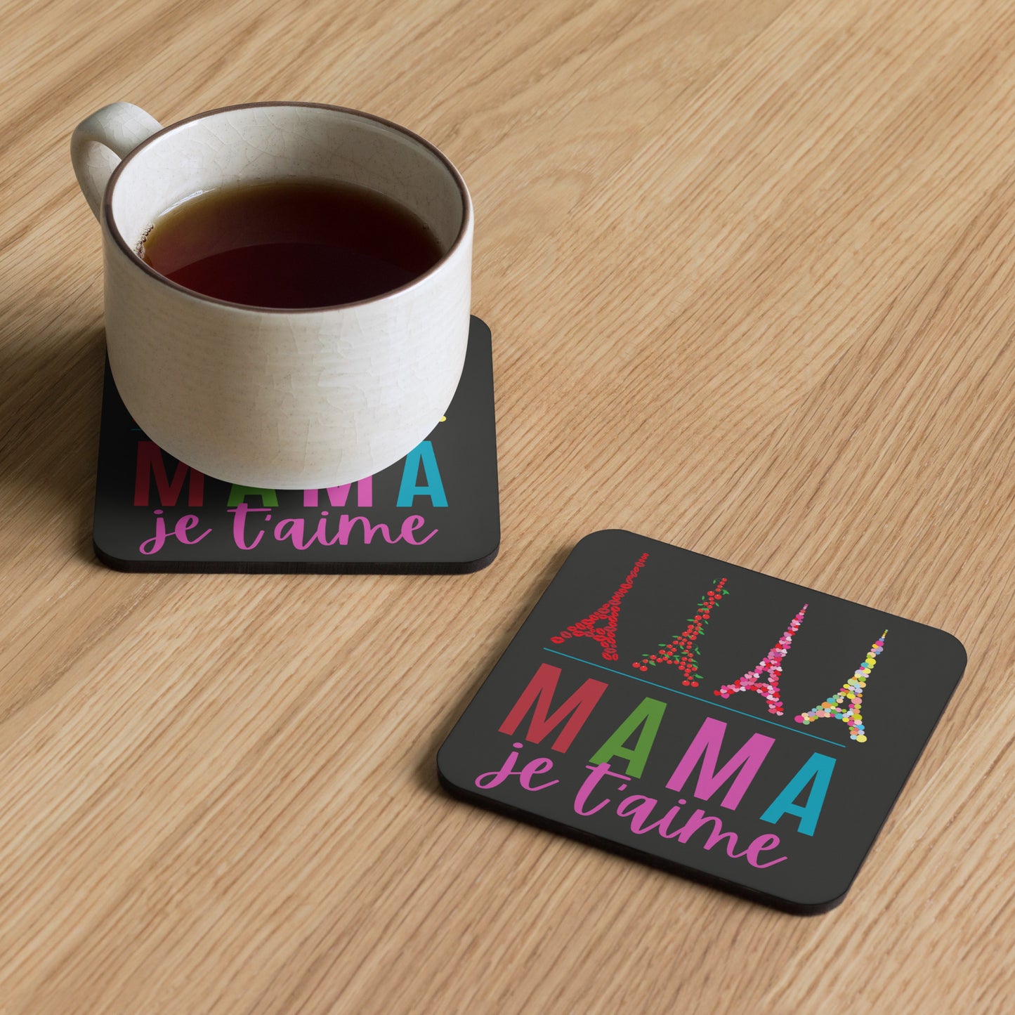 Cork-back coaster: MAMA, je t'aime