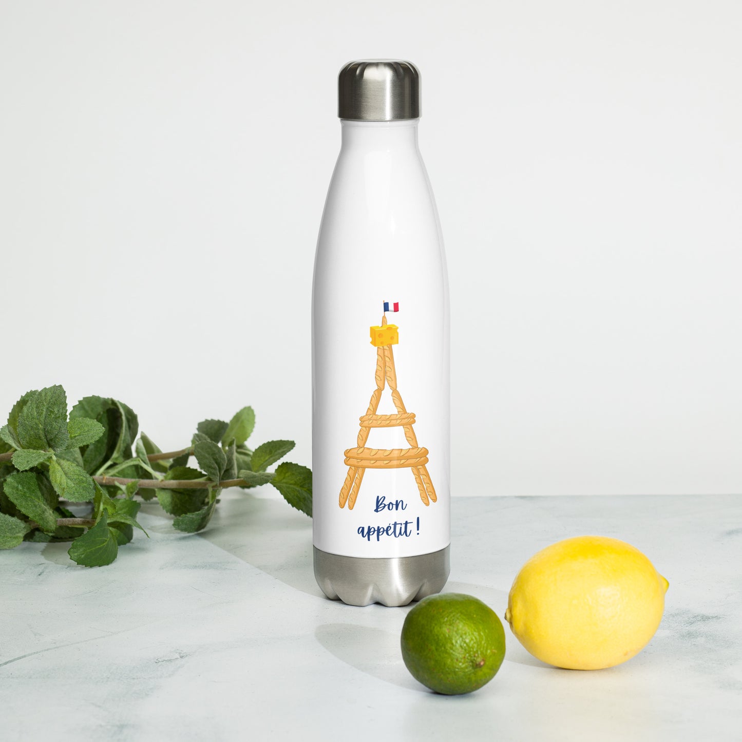 water bottle: Baguette Eiffel Tower