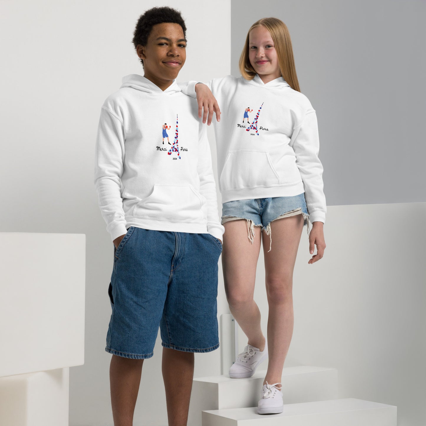 Youth heavy blend hoodie: Boxer in Paris - 2024 Collection