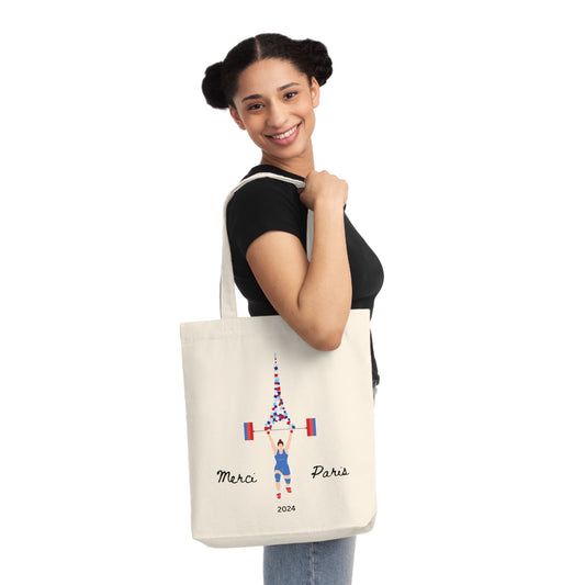 Tote Bag: Woman Weight lift in Paris - 2024