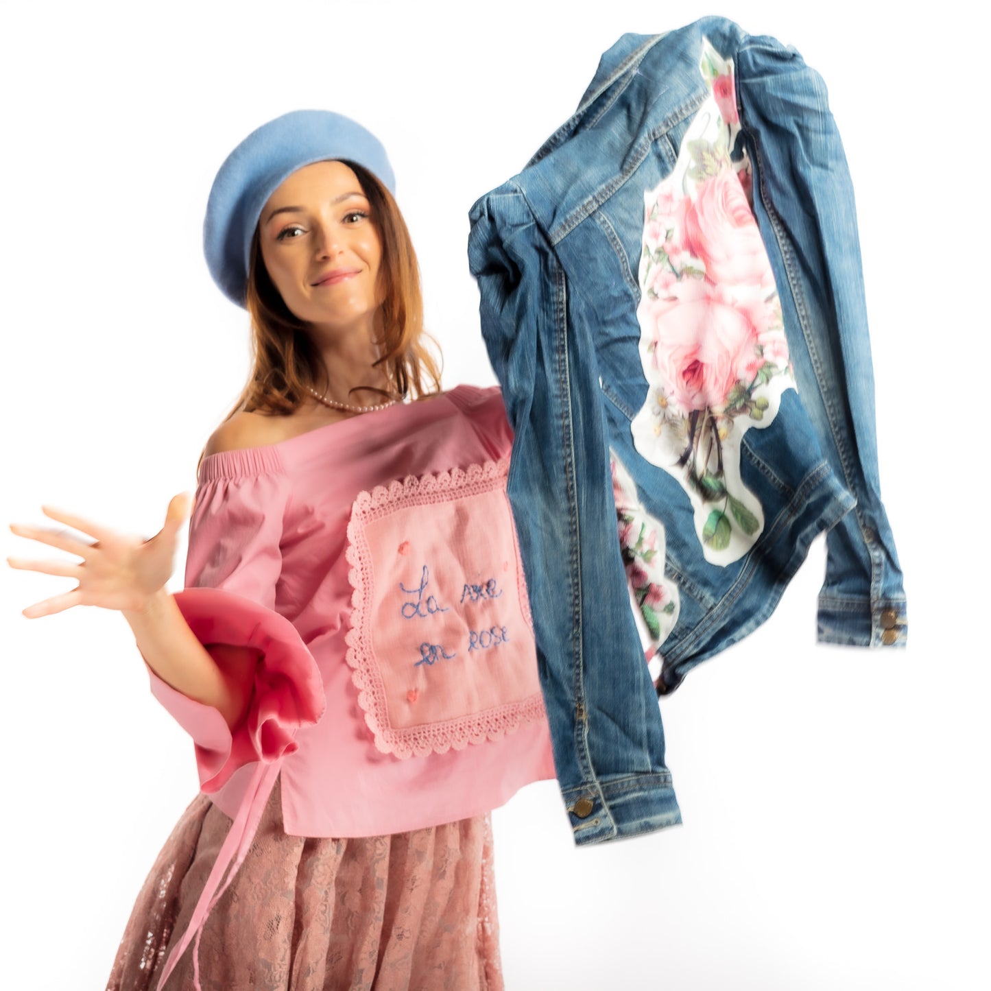 Upcycled "La Vie en Rose" Blouse