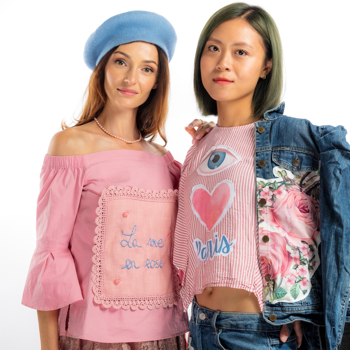 Upcycled "La Vie en Rose" Blouse
