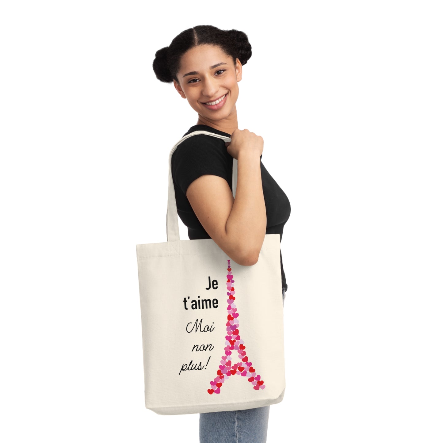 Woven Tote Bag: Je t'aime. Moi non plus