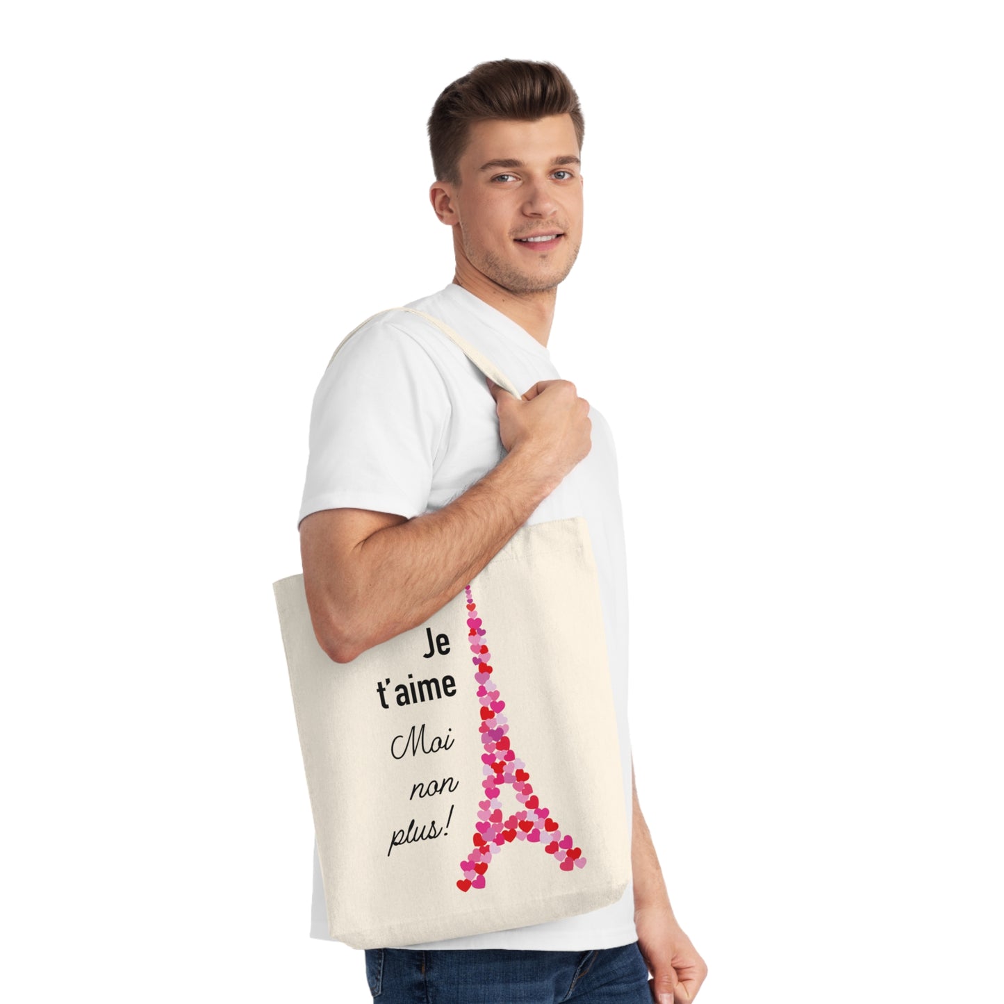Woven Tote Bag: Je t'aime. Moi non plus