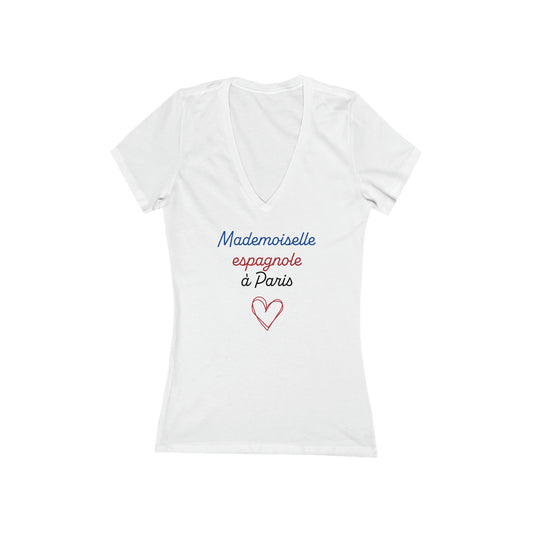 Camiseta de cuello en V - Mademoiselle Espagnole à Paris 