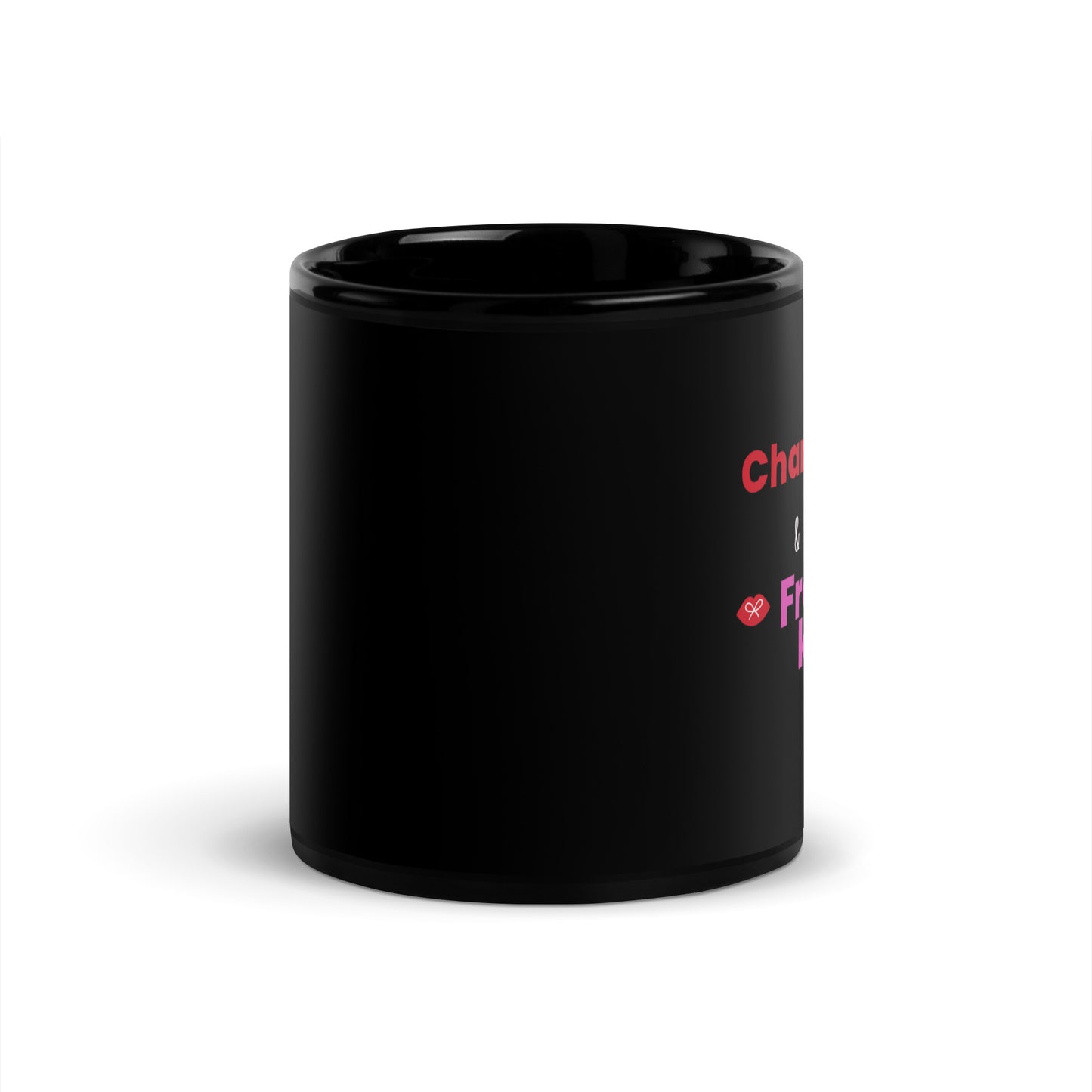 Black Glossy Mug -Champagne me & French Kiss me