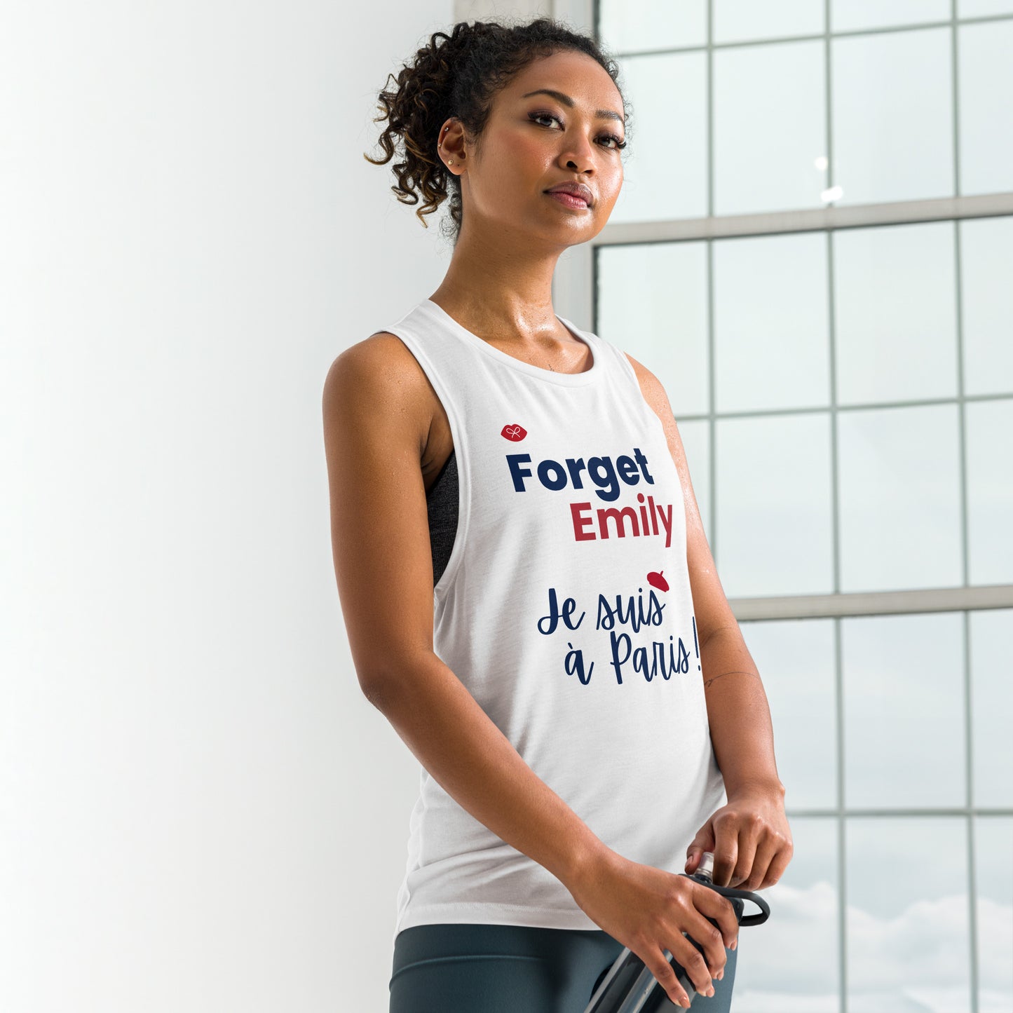 Ladies’ Muscle Tank: Forget Emily je suis à Paris!
