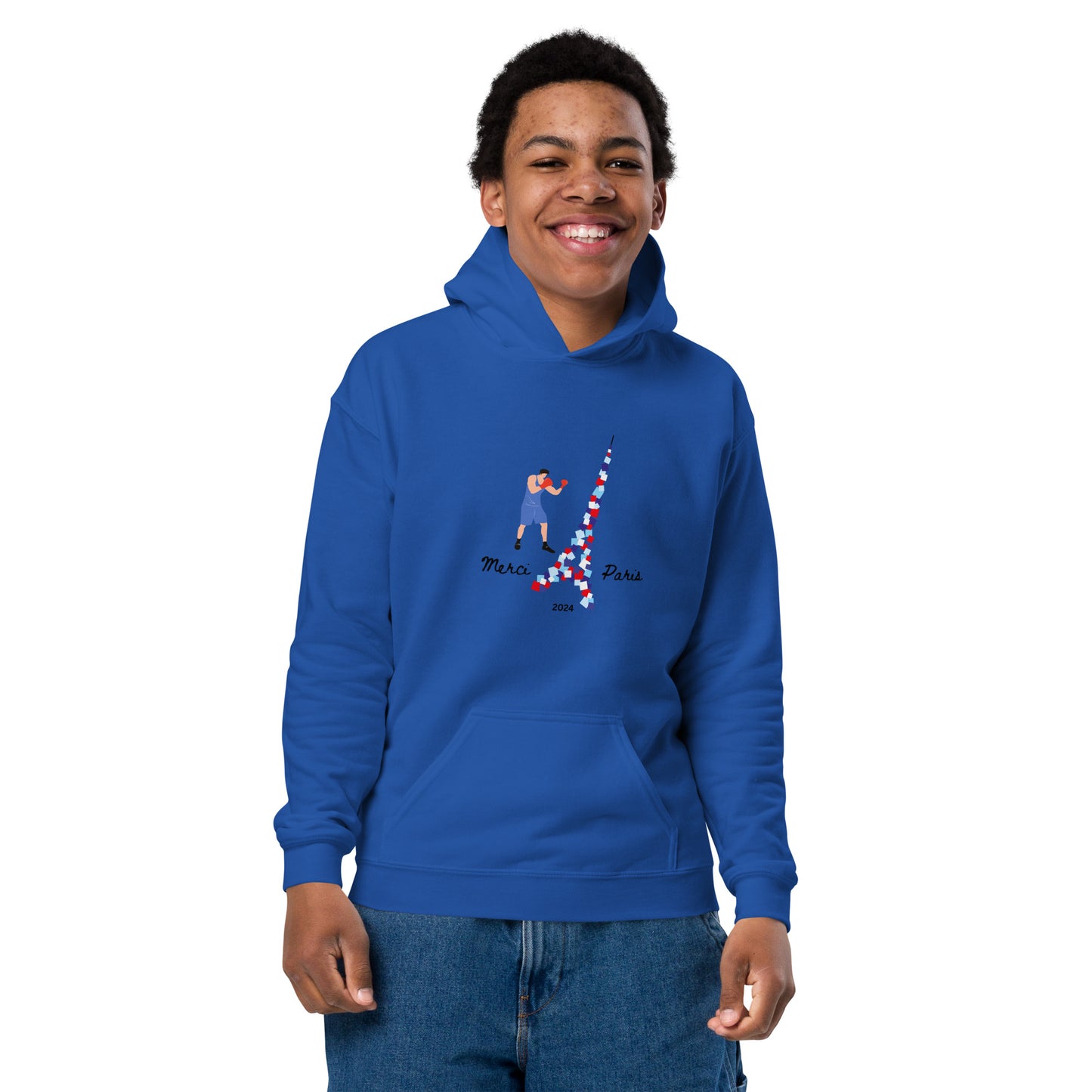 Youth heavy blend hoodie: Boxer in Paris - 2024 Collection
