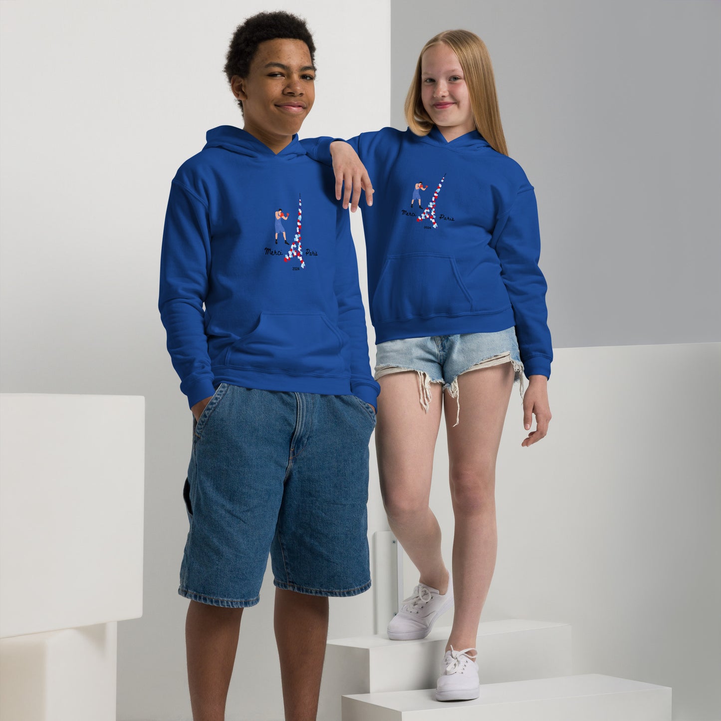 Youth heavy blend hoodie: Boxer in Paris - 2024 Collection