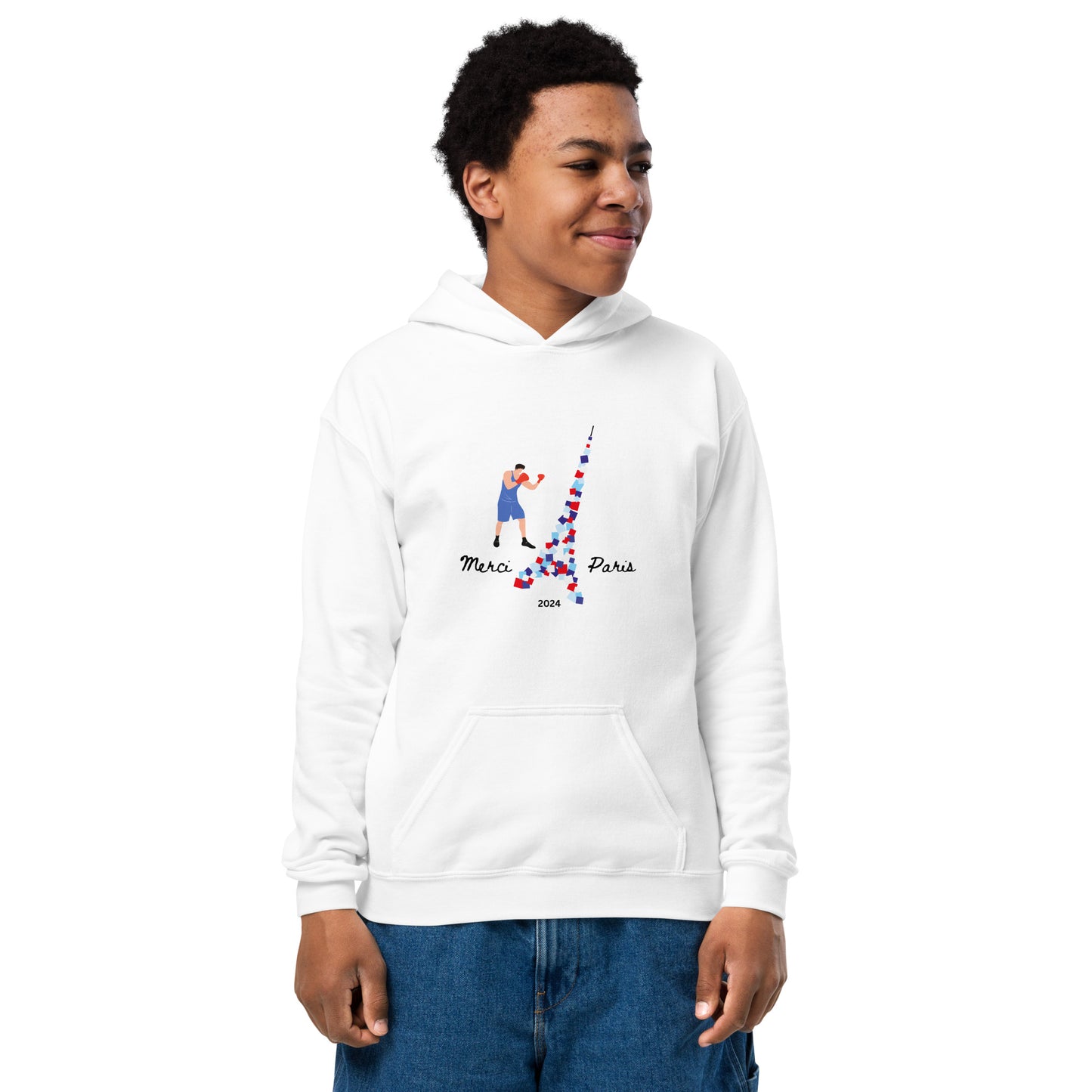 Youth heavy blend hoodie: Boxer in Paris - 2024 Collection